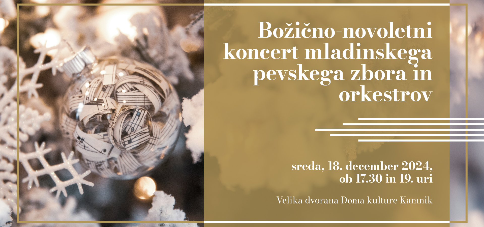 Božično-novoletni koncert mladinskega pevskega zbora in orkestrov
